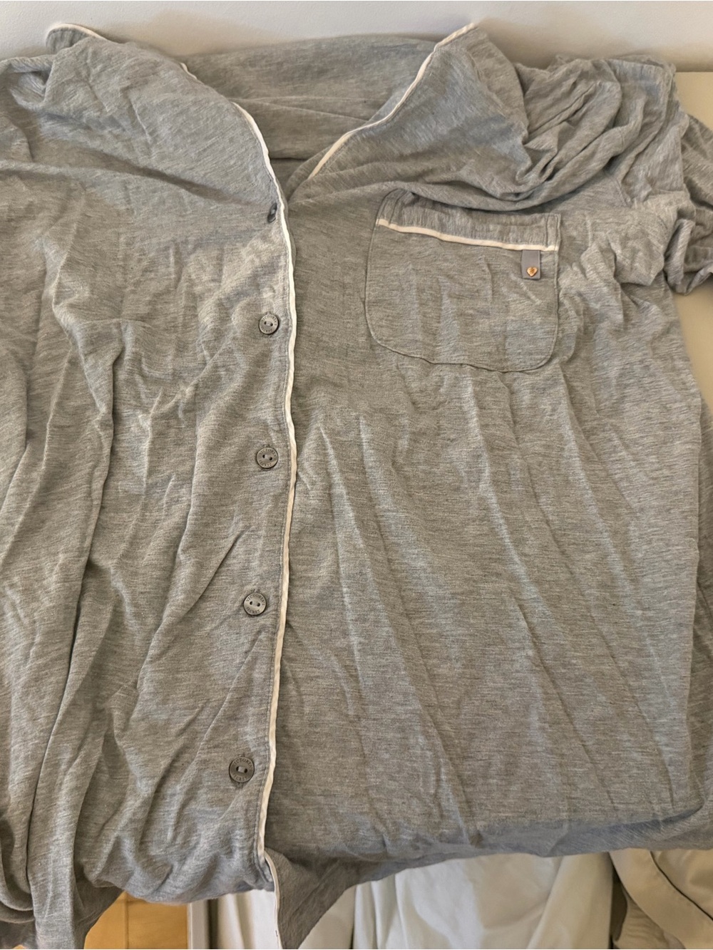 Victoria's Secret Heather Gray Short-Sleeve Pajama Top